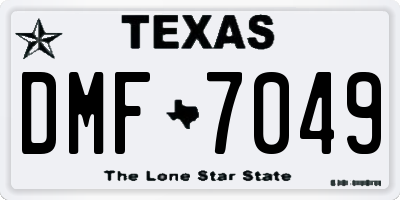TX license plate DMF7049