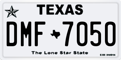 TX license plate DMF7050