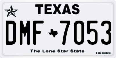 TX license plate DMF7053