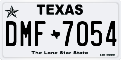 TX license plate DMF7054