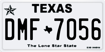 TX license plate DMF7056