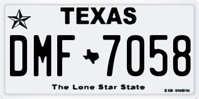 TX license plate DMF7058