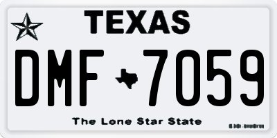 TX license plate DMF7059