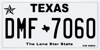 TX license plate DMF7060