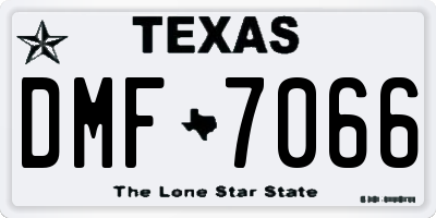 TX license plate DMF7066
