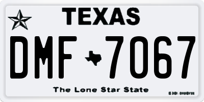 TX license plate DMF7067