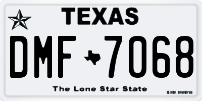 TX license plate DMF7068