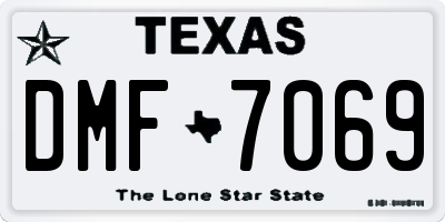 TX license plate DMF7069