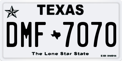 TX license plate DMF7070