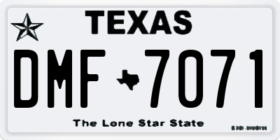 TX license plate DMF7071
