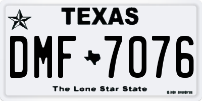 TX license plate DMF7076