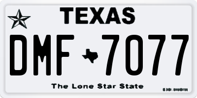 TX license plate DMF7077