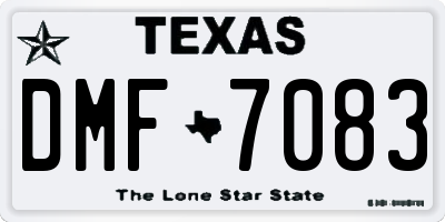 TX license plate DMF7083