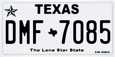 TX license plate DMF7085