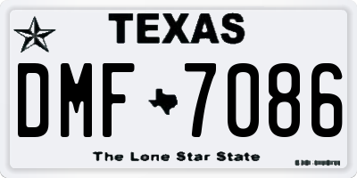 TX license plate DMF7086