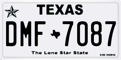 TX license plate DMF7087