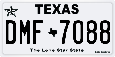TX license plate DMF7088