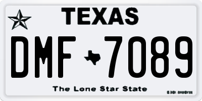 TX license plate DMF7089