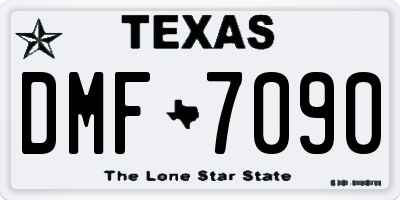 TX license plate DMF7090