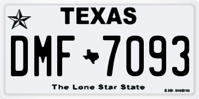 TX license plate DMF7093