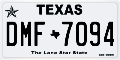 TX license plate DMF7094