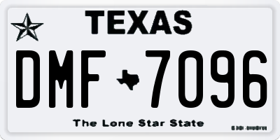 TX license plate DMF7096