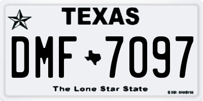 TX license plate DMF7097
