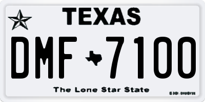 TX license plate DMF7100