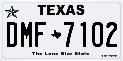 TX license plate DMF7102