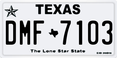 TX license plate DMF7103