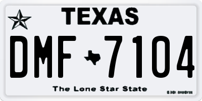 TX license plate DMF7104