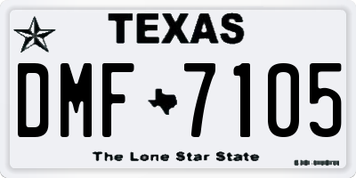TX license plate DMF7105