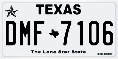 TX license plate DMF7106