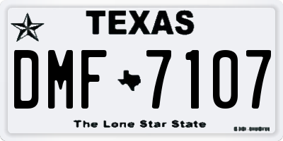 TX license plate DMF7107