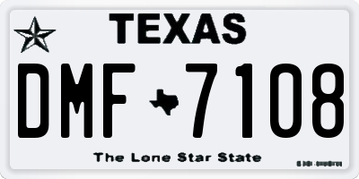 TX license plate DMF7108