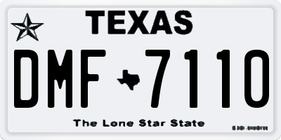 TX license plate DMF7110