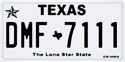 TX license plate DMF7111