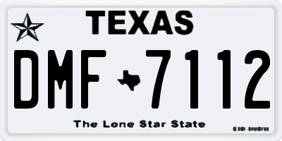 TX license plate DMF7112