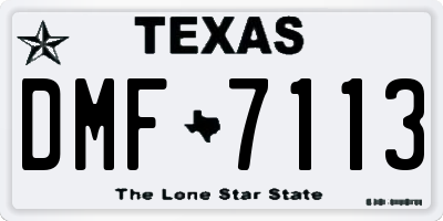 TX license plate DMF7113