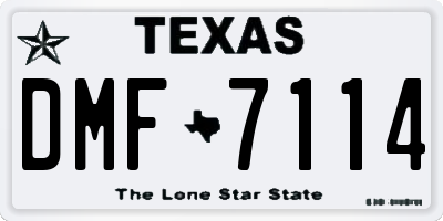 TX license plate DMF7114