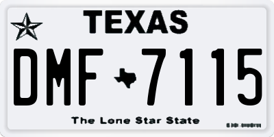 TX license plate DMF7115