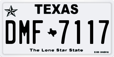 TX license plate DMF7117