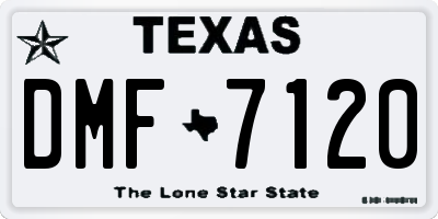 TX license plate DMF7120