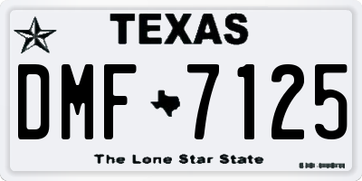 TX license plate DMF7125