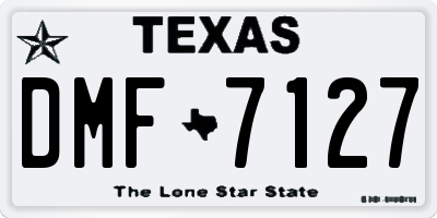 TX license plate DMF7127