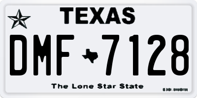 TX license plate DMF7128