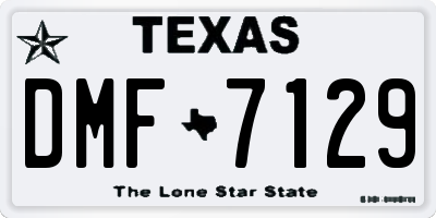 TX license plate DMF7129