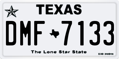 TX license plate DMF7133