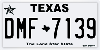 TX license plate DMF7139