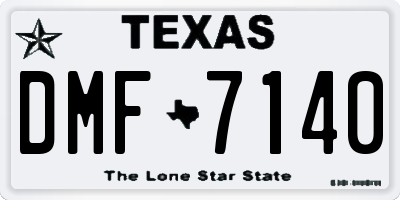 TX license plate DMF7140